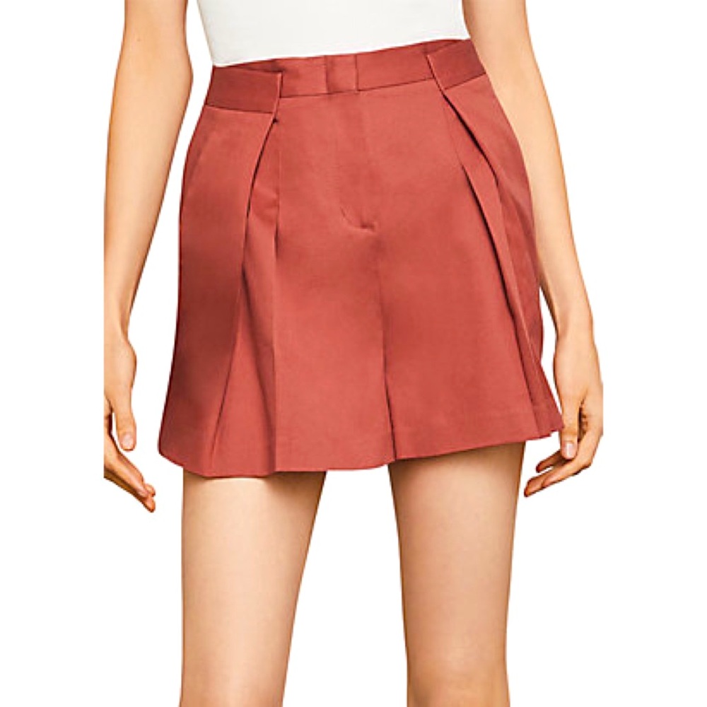 BCBGMAXAZRIA Pleated Cotton Shorts